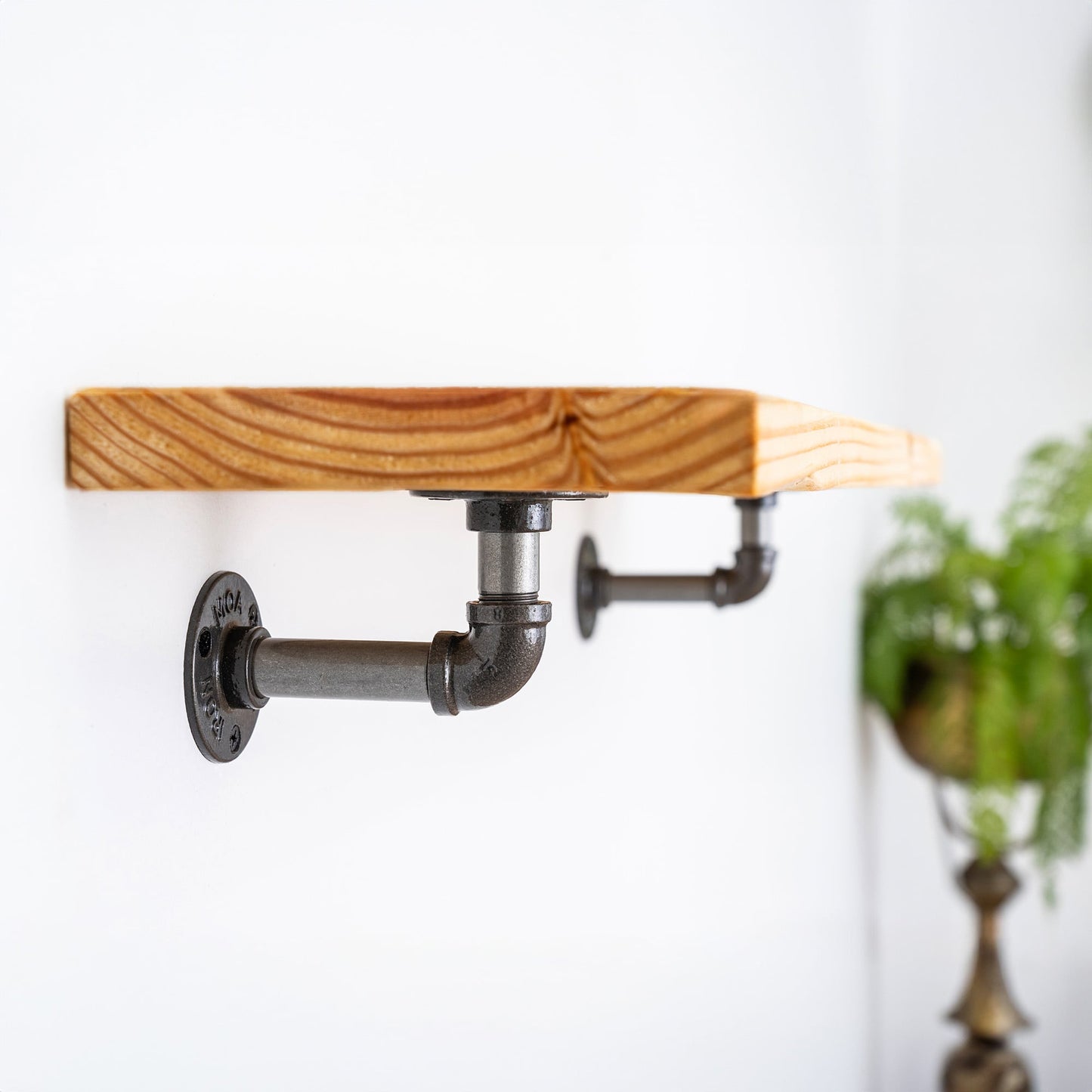 Rustic Pipe Bracket Shelf 130cm