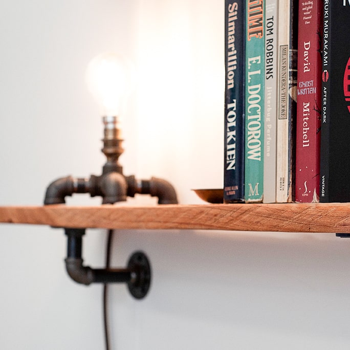 Rustic Pipe Bracket Shelf 130cm