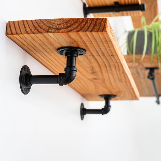 Rustic Pipe Bracket Shelf 80cm