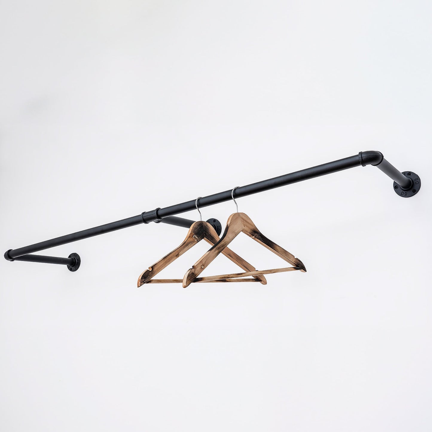 Industrial Clothing Rail With Centre Support (Black)