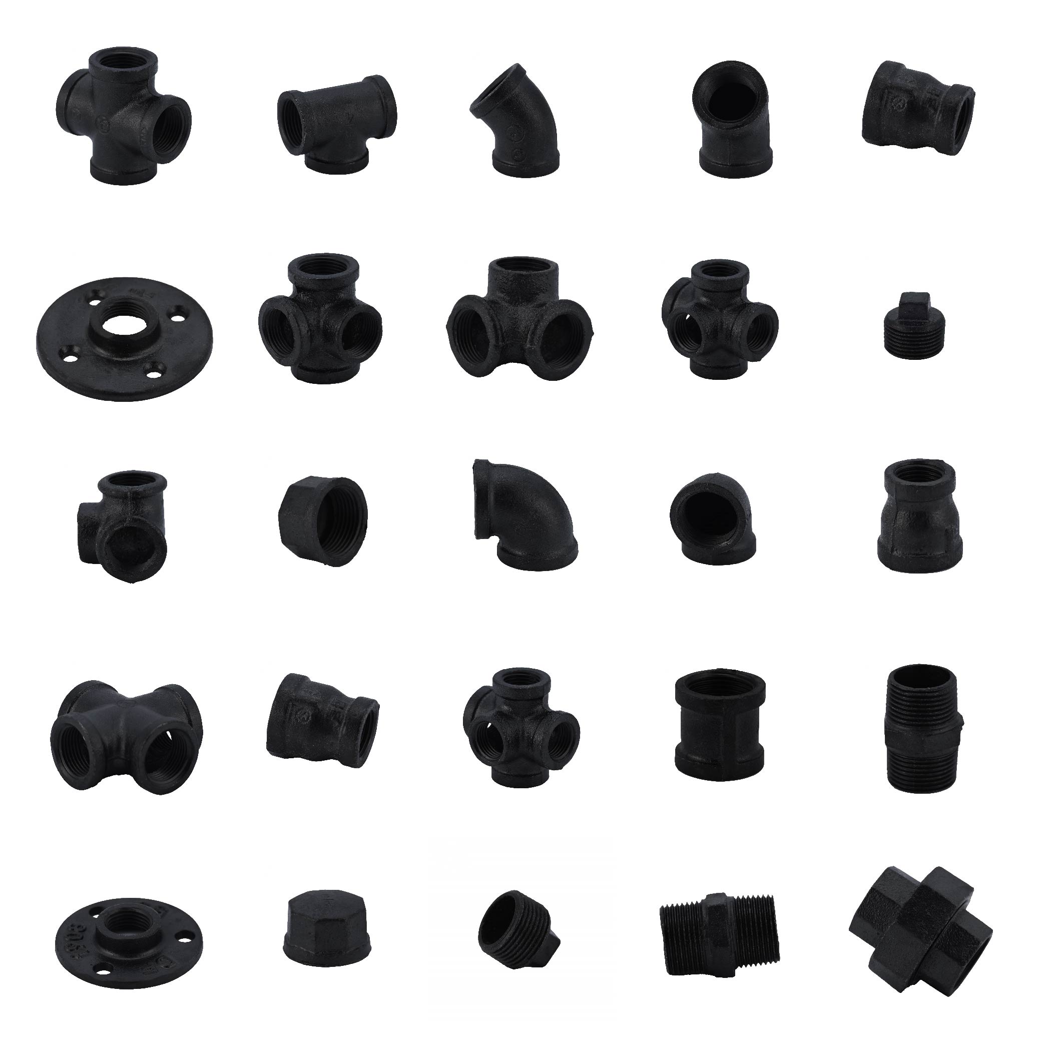 Black Pipe Fittings (15mm) Iron Moa