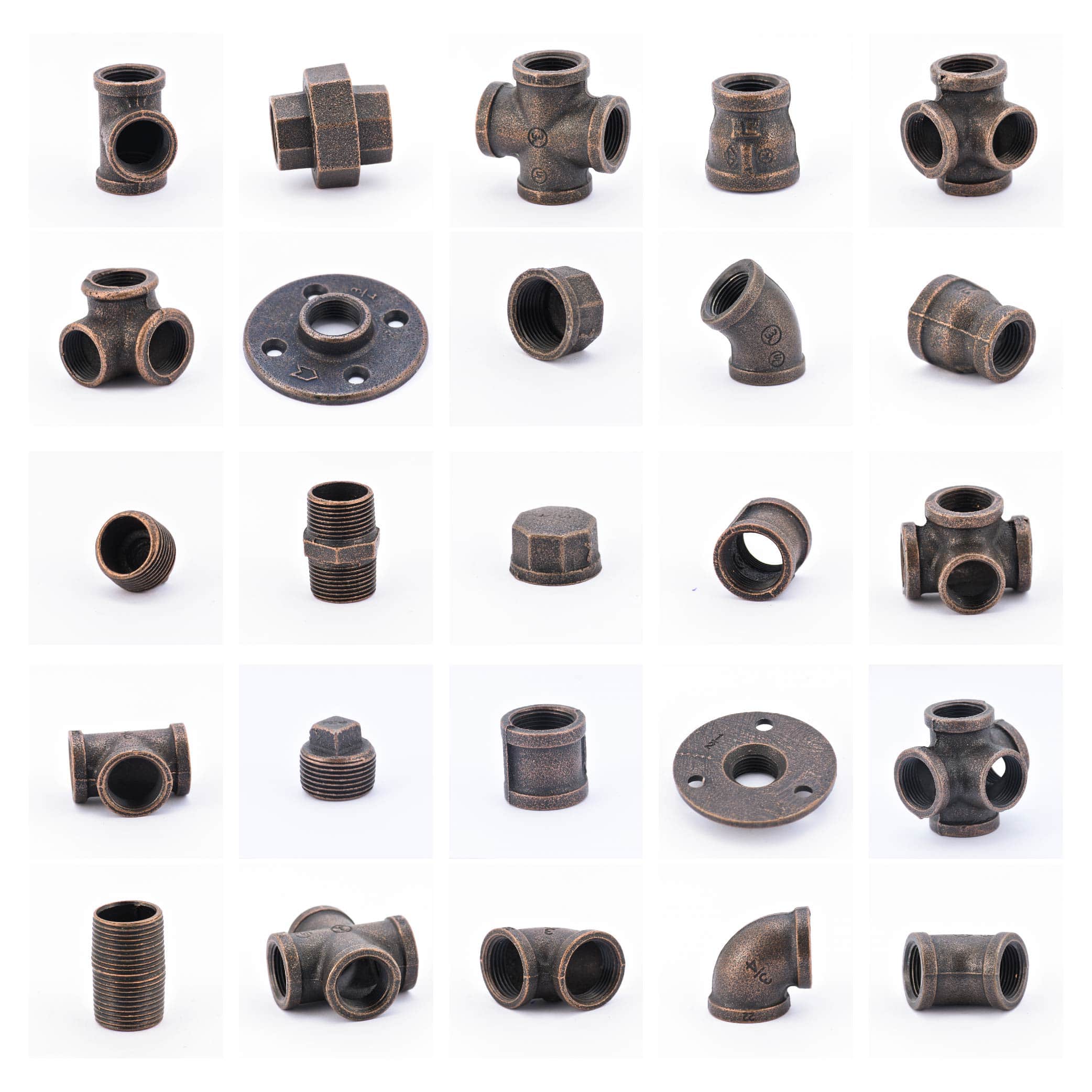 Rustic Bronze Pipe Fittings (20mm) Iron Moa
