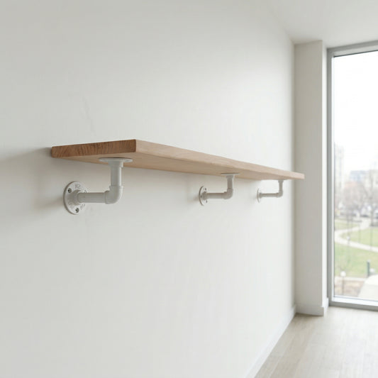 Redwood Pipe Bracket Shelf
