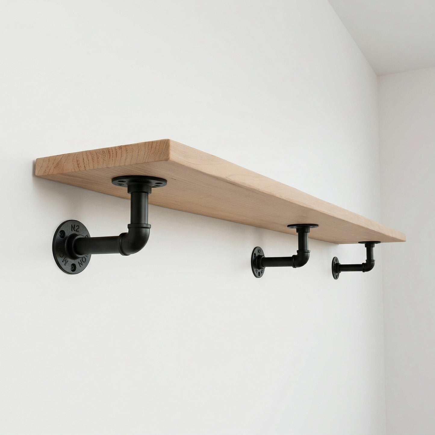 Redwood Pipe Bracket Shelf