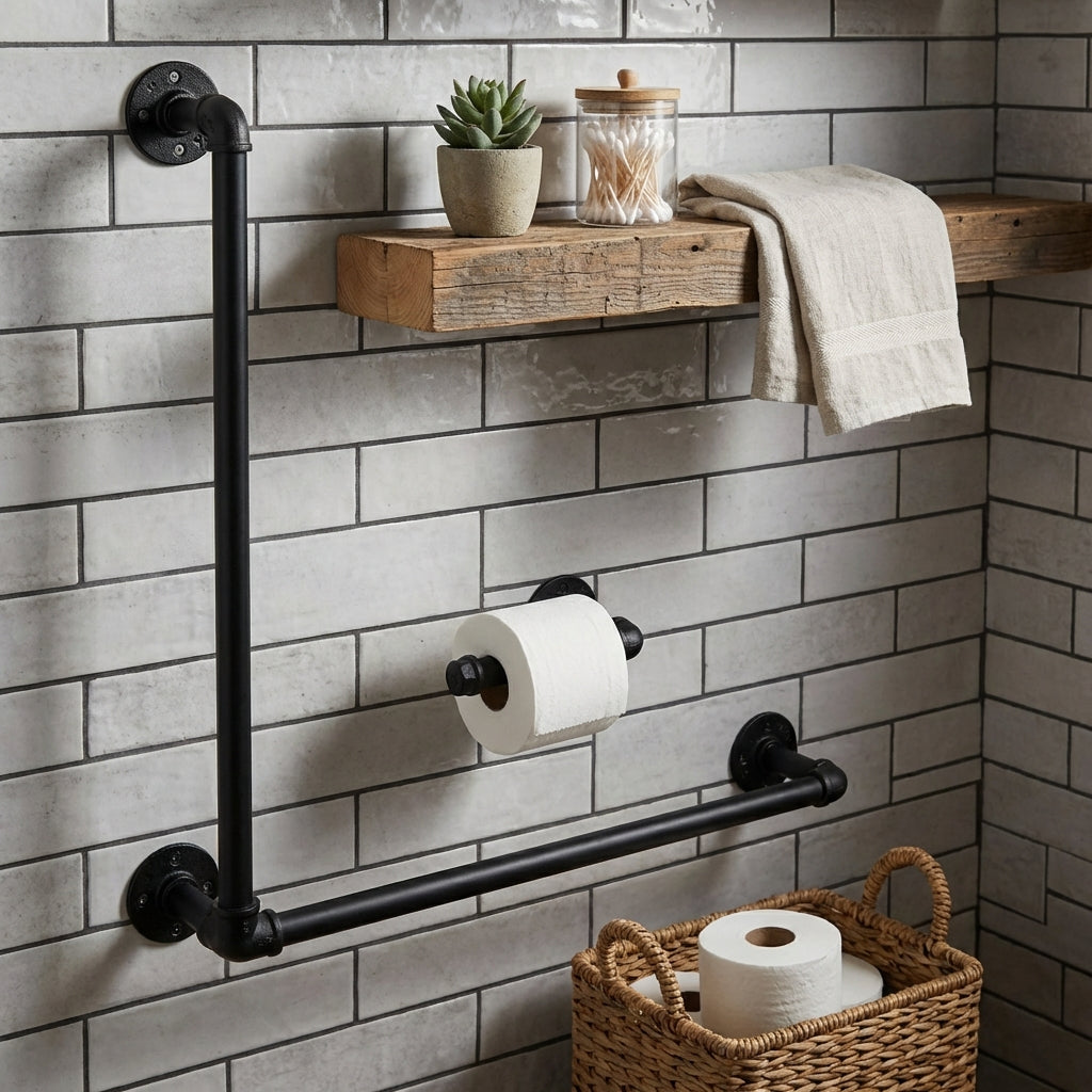 Pipe Toilet Roll Holder