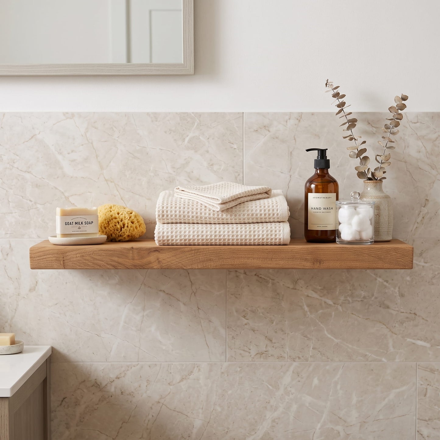 English Elm Floating Shelf - Large