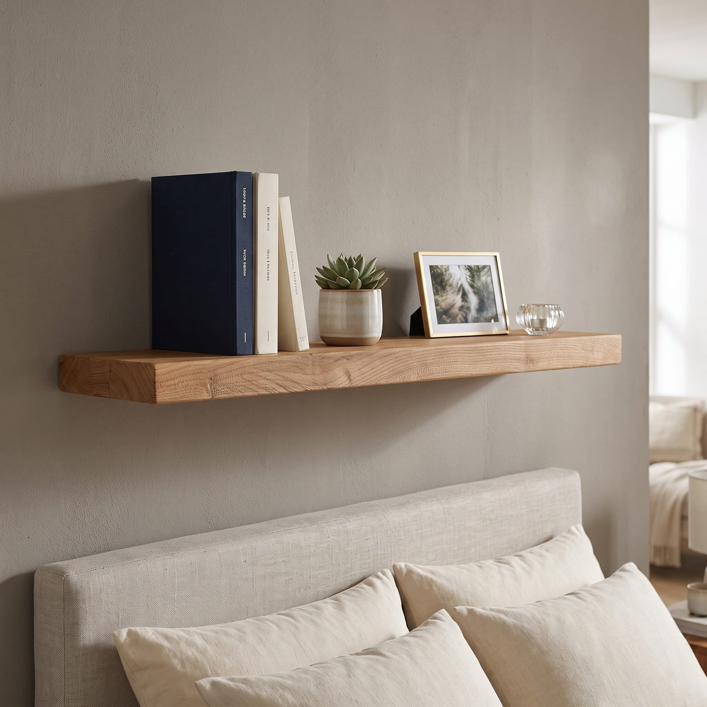 English Elm Floating Shelf - Large