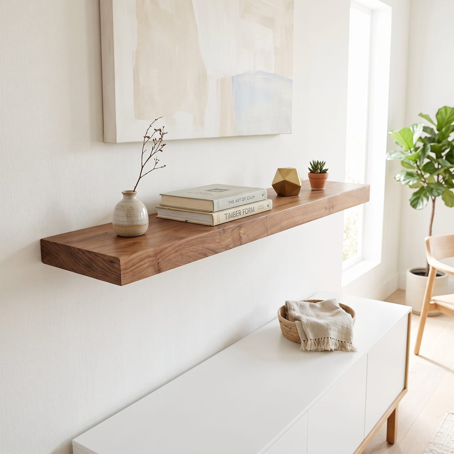 English Elm Floating Shelf - Large