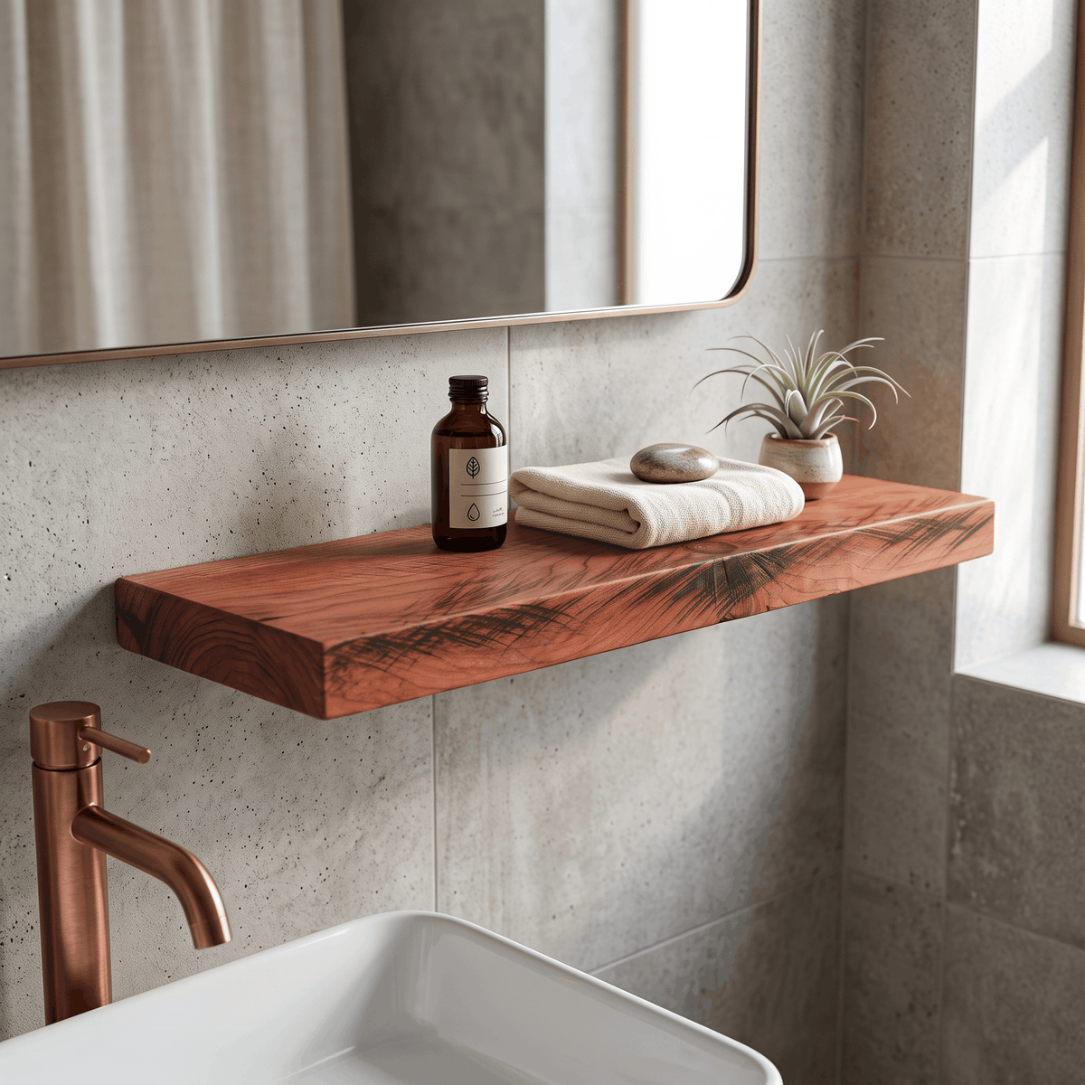 Redwood Floating Shelf