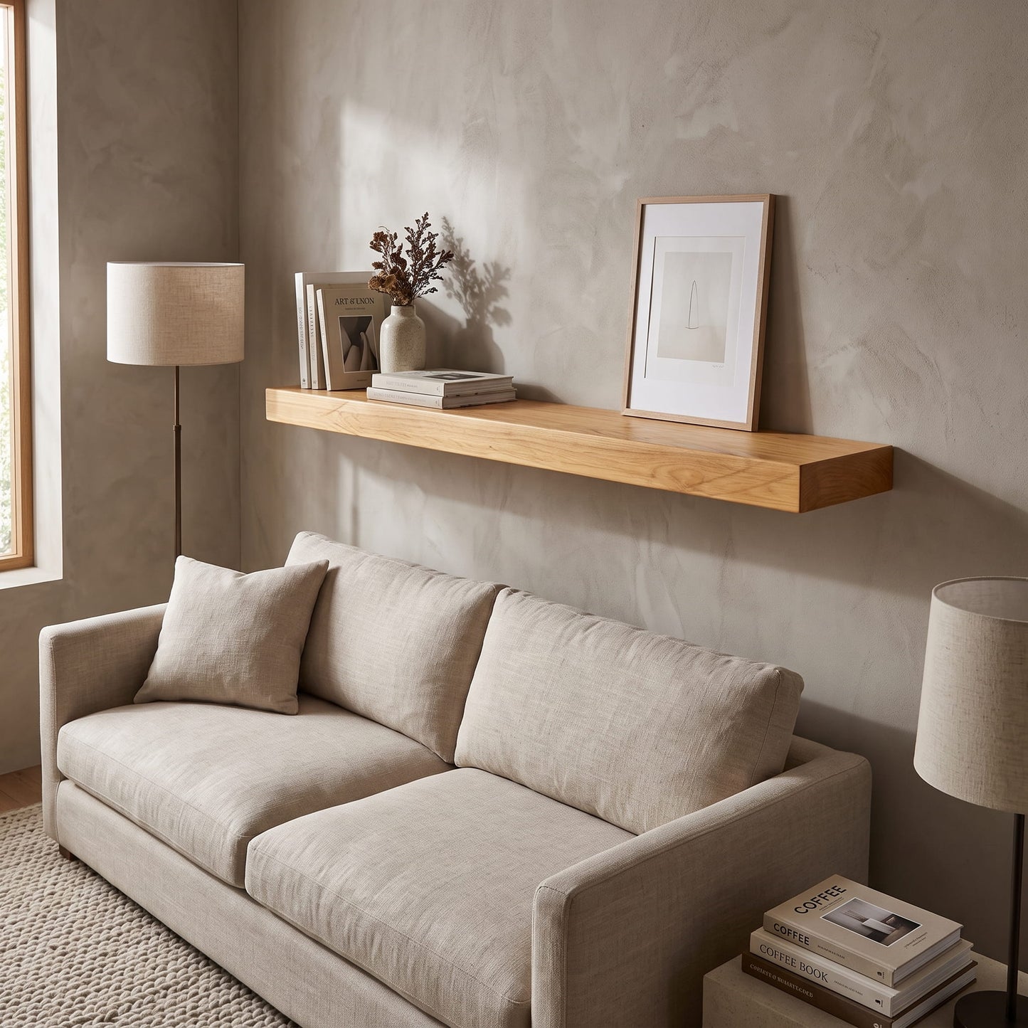 NZ Macrocarpa Floating Shelf
