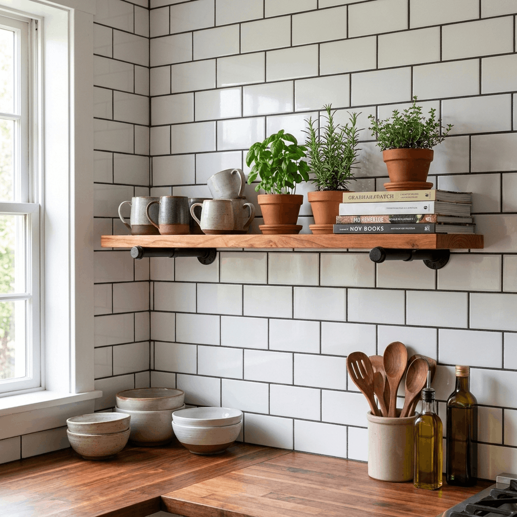 Redwood Pipe Shelf