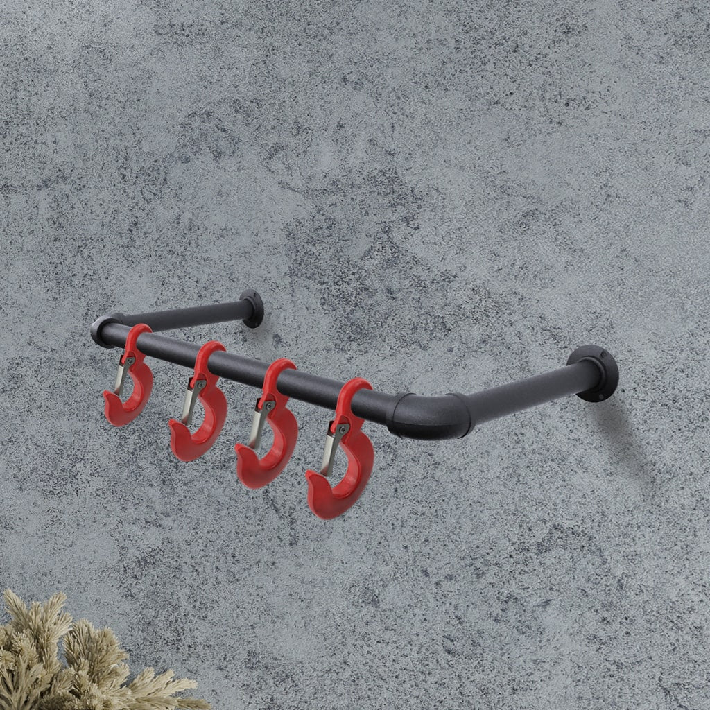 Industrail Storage Rail with Hooks – Iron Moa