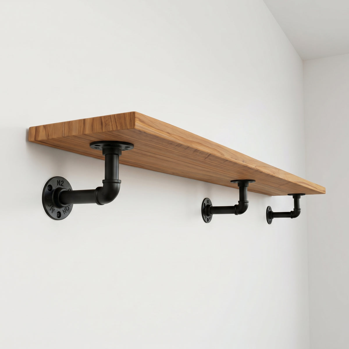 Macrocarpa Pipe Bracket Shelf 15cm