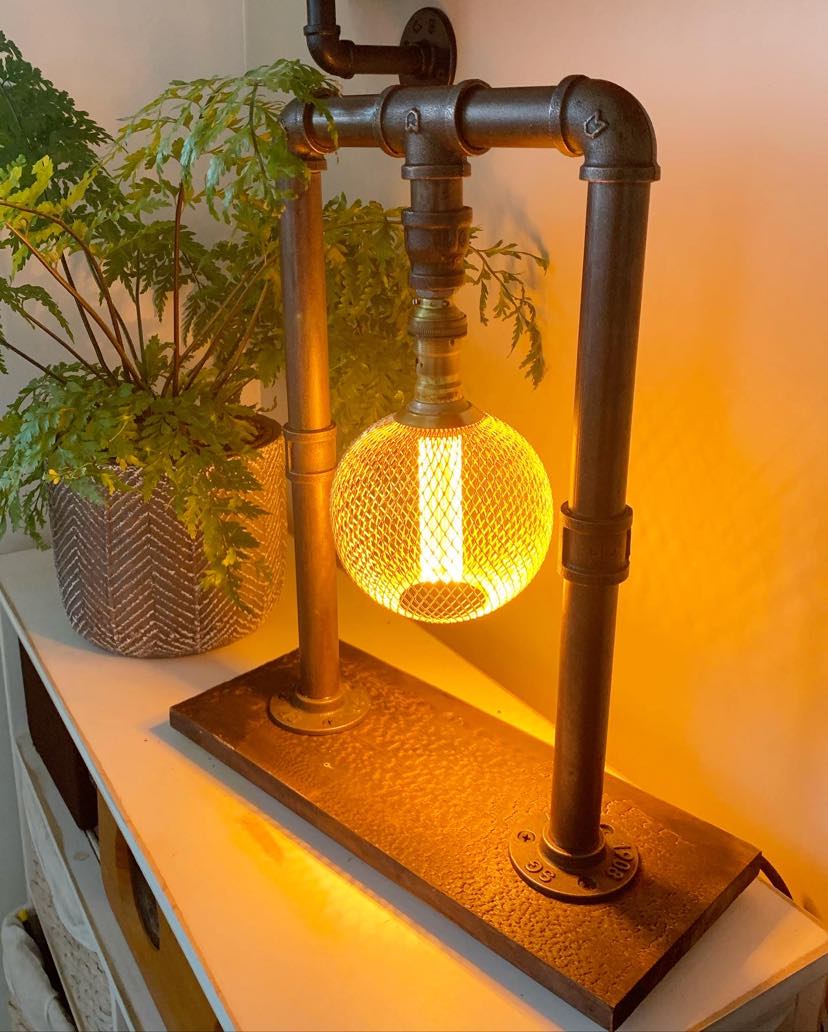 Pvc pipe store table lamp